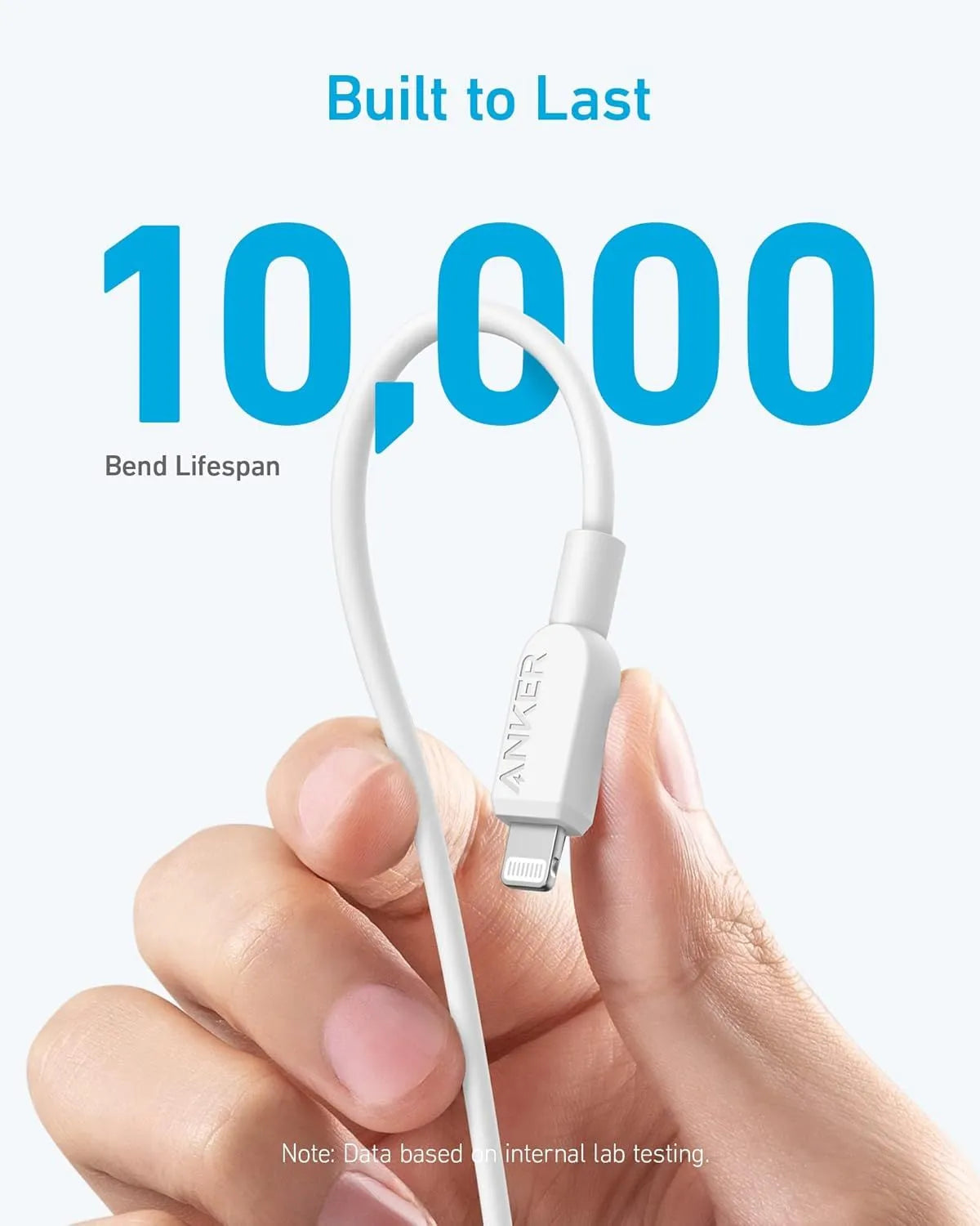 Anker 310 USB-C to Lightning Data Cable, 0.9 Meter, White - A81A1P21