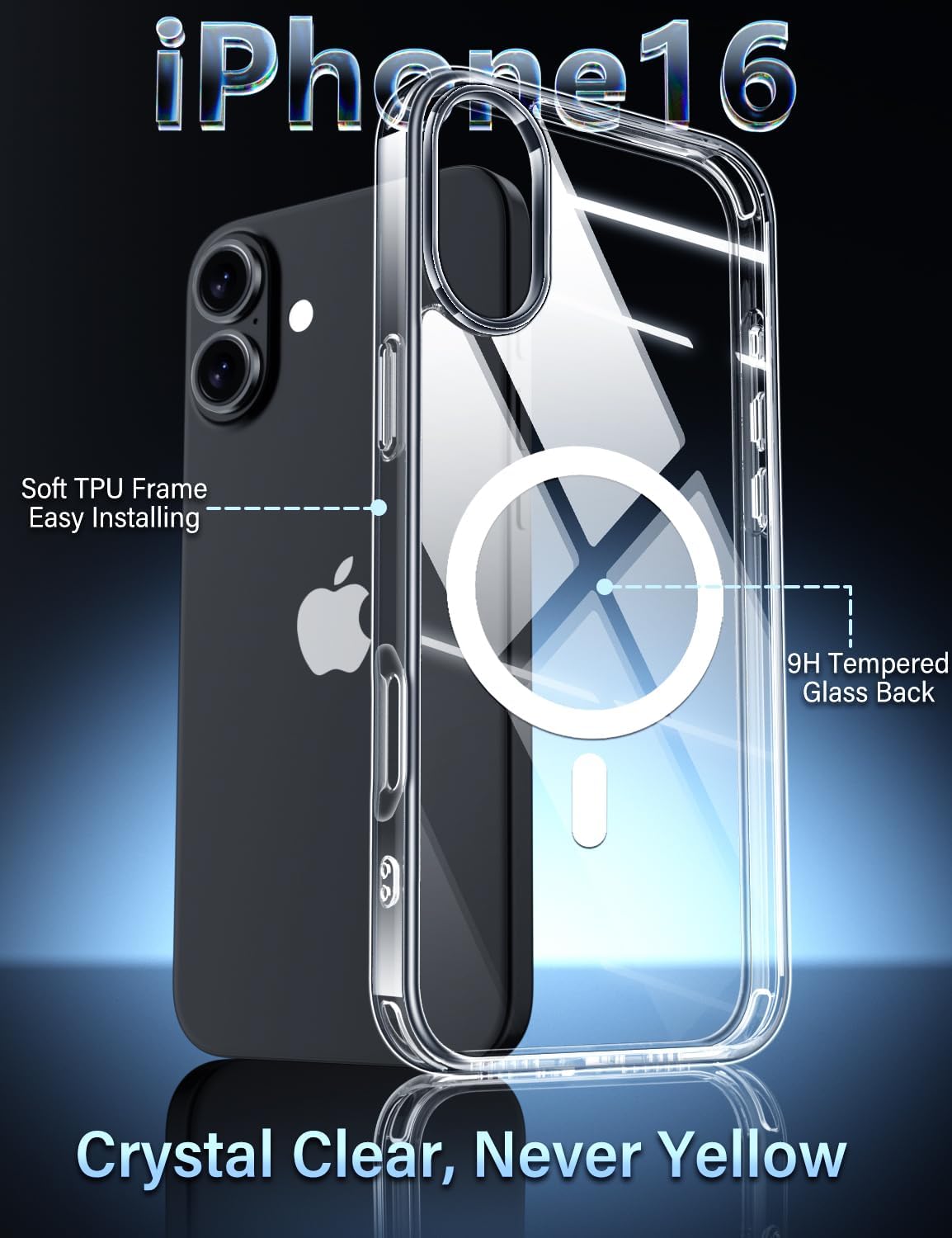 X-level for iPhone 16 Case Clear, Compatible with Magsafe