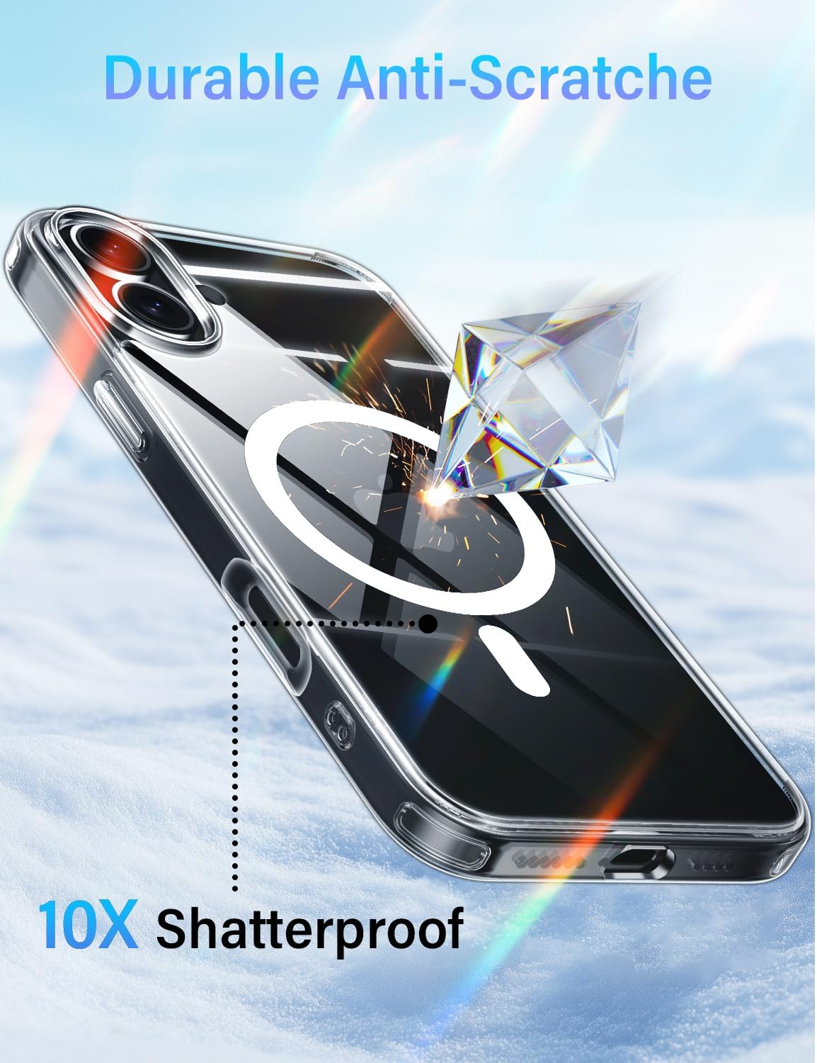 X-level for iPhone 16 Case Clear, Compatible with Magsafe
