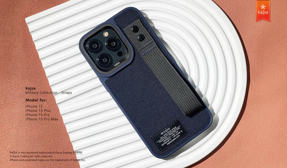 Kajsa Military Collection - Straps Back Case for iPhone 15 Pro Max
