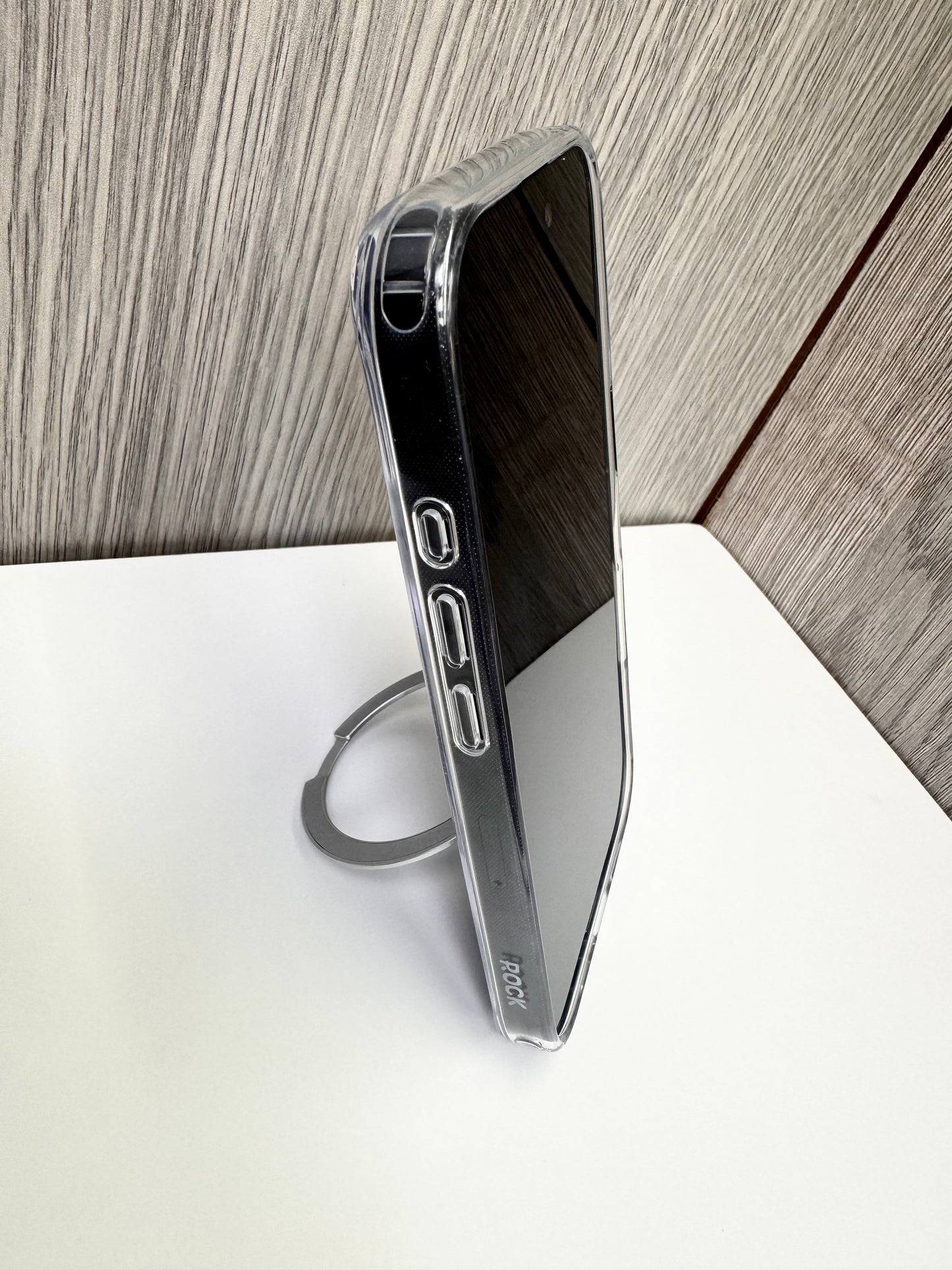 Rock Crystal Rotating Series Magnetic Case for iPhone 16 Pro transparent