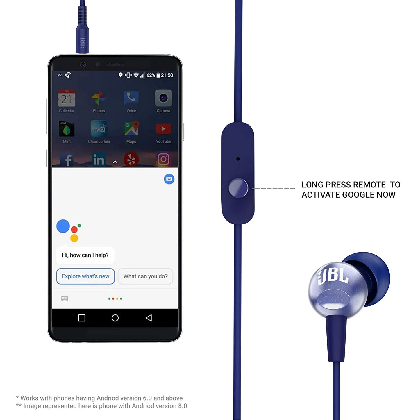 JBL C200SI Wired Earphone -Blue