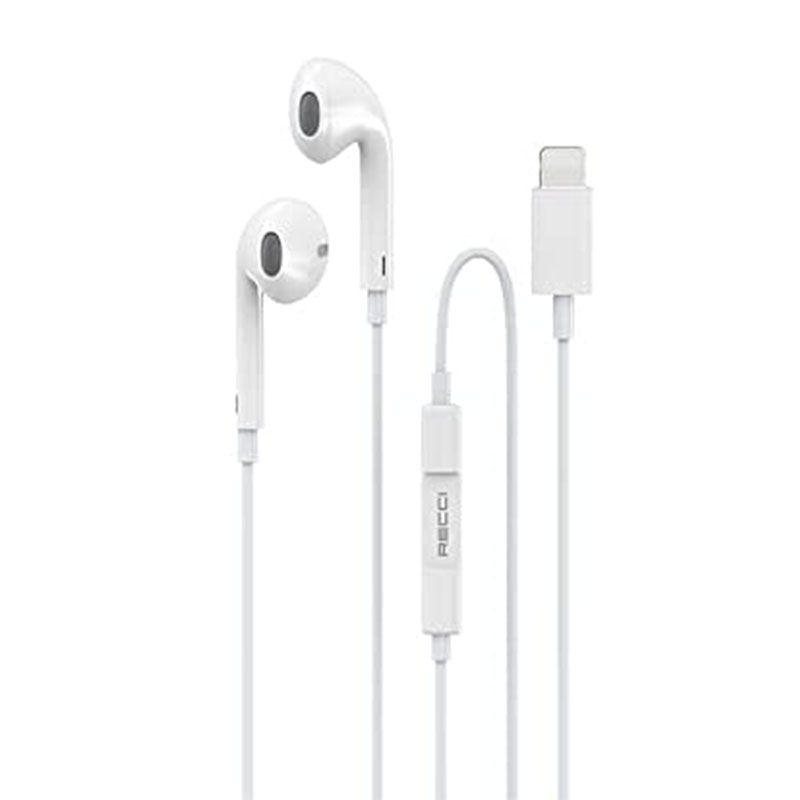 Recci REP-L09 Earphone Wired Lightning - White