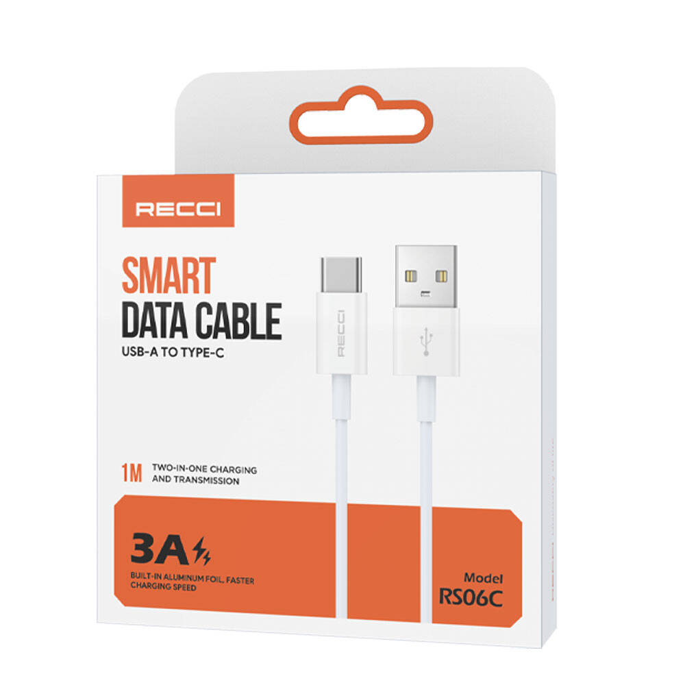 Recci RS06C USB-A to Type-C 3A Fast Charging Data and Charging Cable 1M