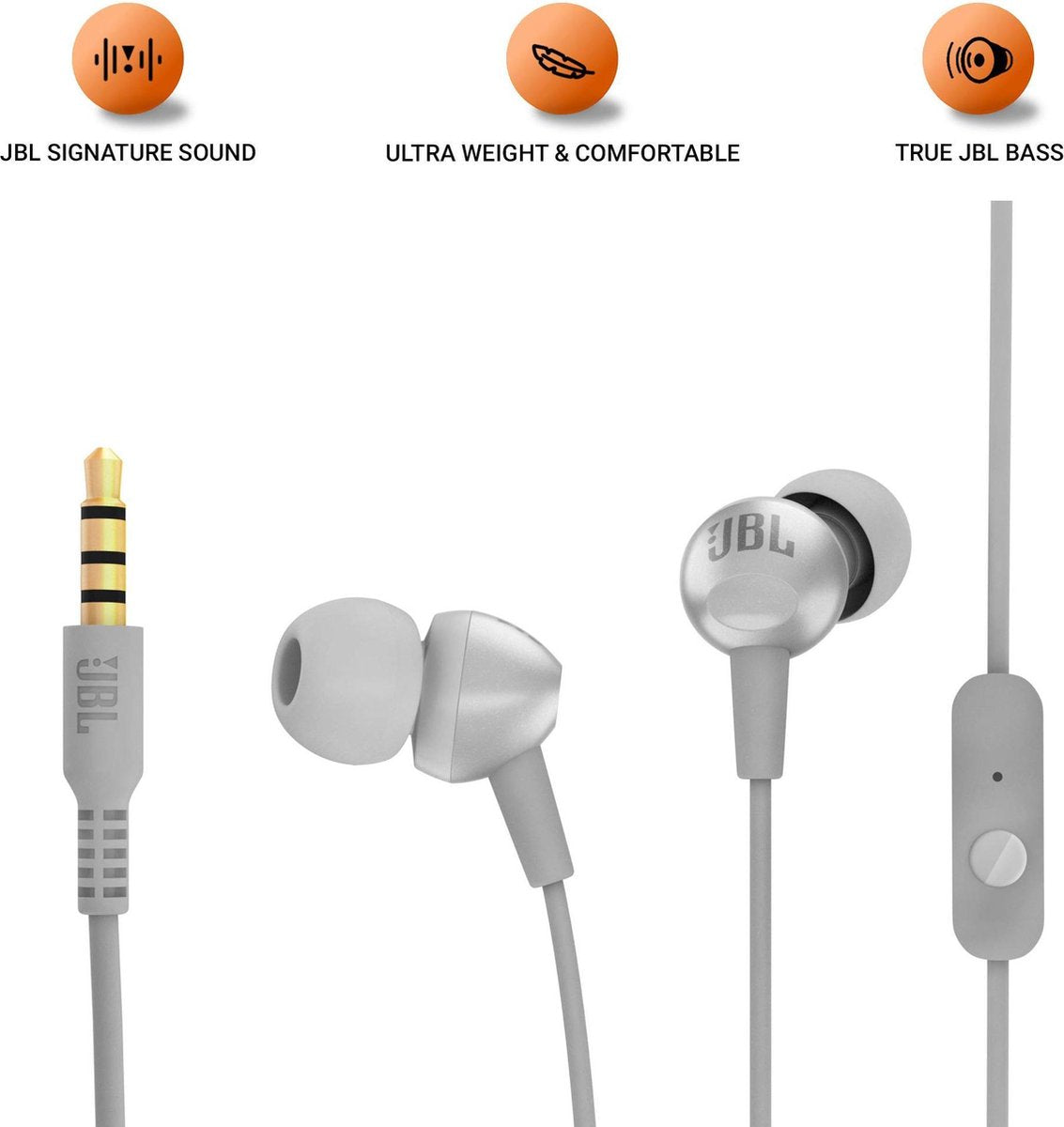 JBL C200SI Wired Earphone - Gray