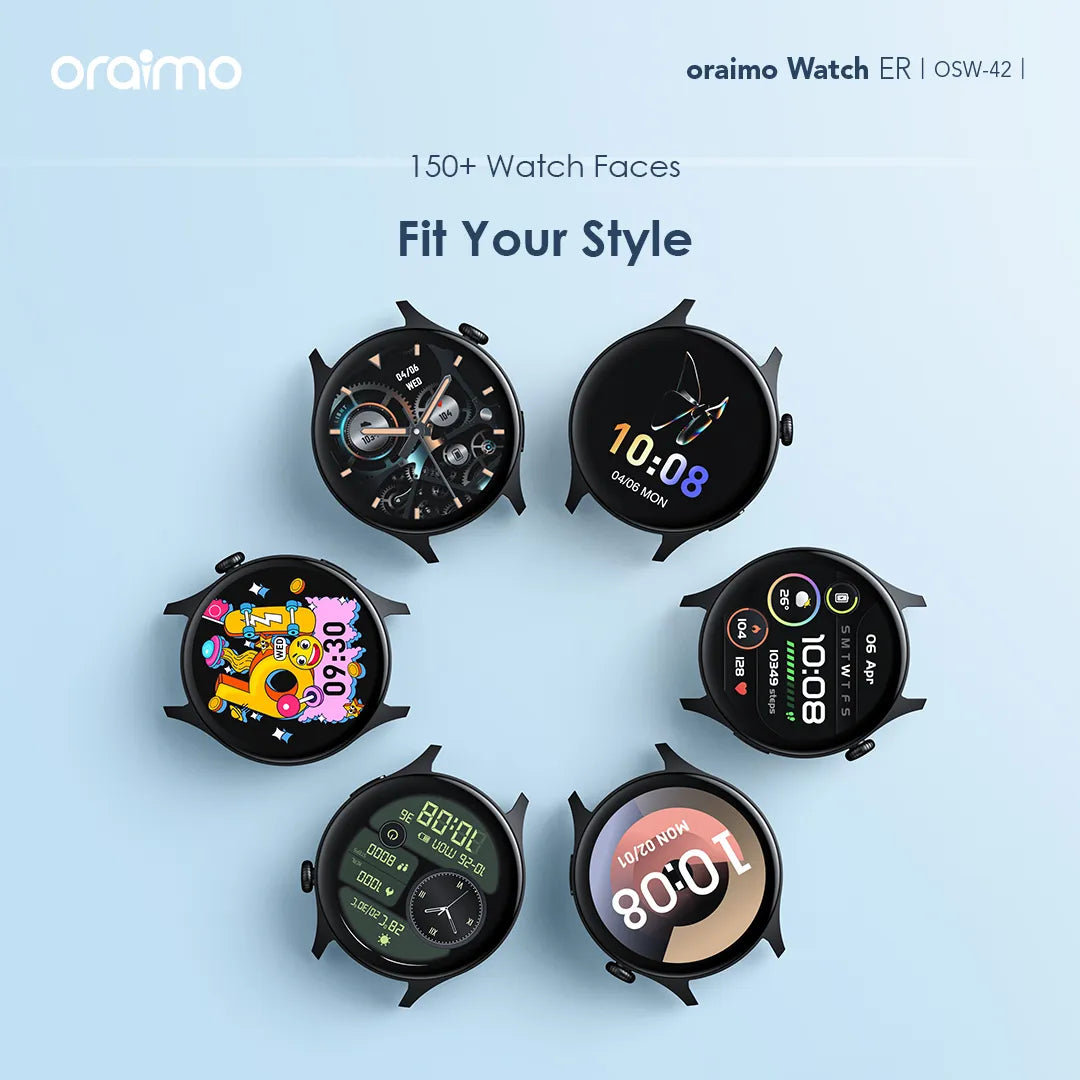 Oraimo Smart Watch ER OSW-42 1.43 Inch Amoled IP68 - Black