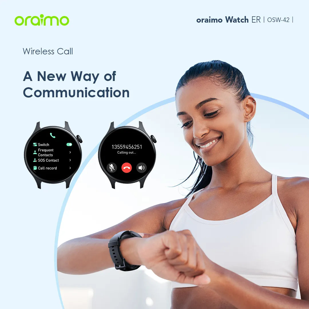 Oraimo Smart Watch ER OSW-42 1.43 Inch Amoled IP68 - Black