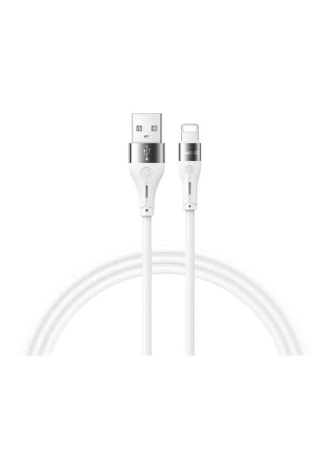 Recci RS11L 2.4A Fast Charging Silicone Lightning Cable 1M - White