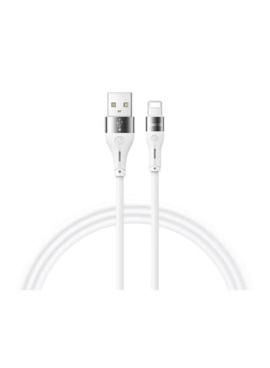 Recci RS11L 2.4A Fast Charging Silicone Lightning Cable 1M - White