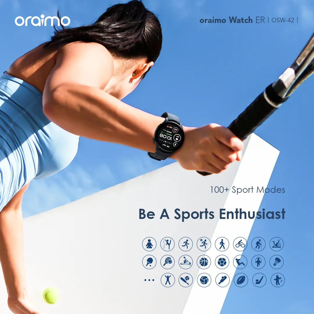 Oraimo Smart Watch ER OSW-42 1.43 Inch Amoled IP68 - Black