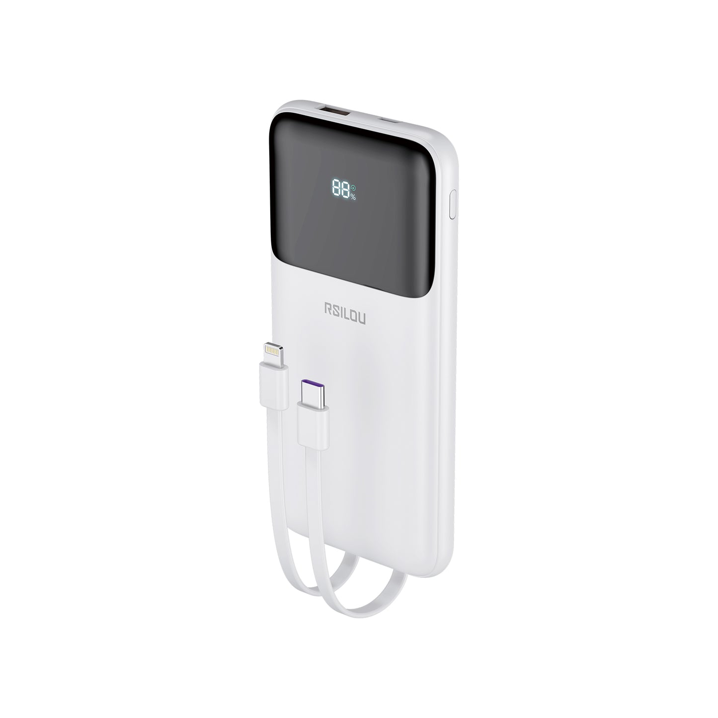 Rsilou R1012 10000mAh Cabled Power Bank with Fast Charging & Digital Display