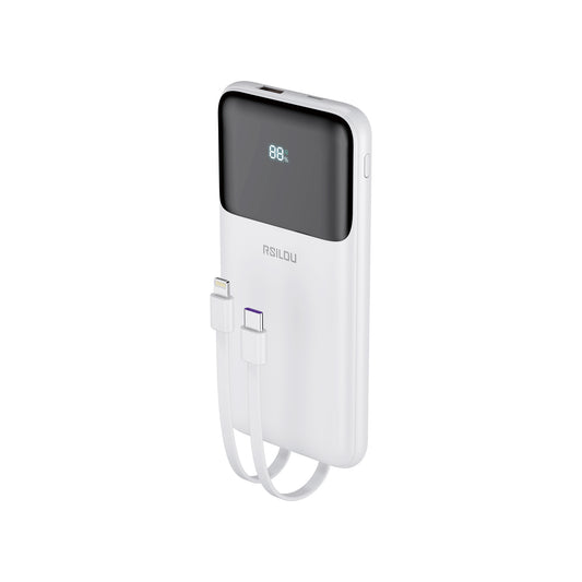 Rsilou R1012 10000mAh Cabled Power Bank with Fast Charging & Digital Display