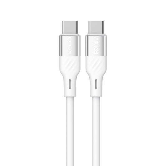 Recci RS22CC PD100W C-C Fast Charge Silicon Data Cable (1.5M) - White