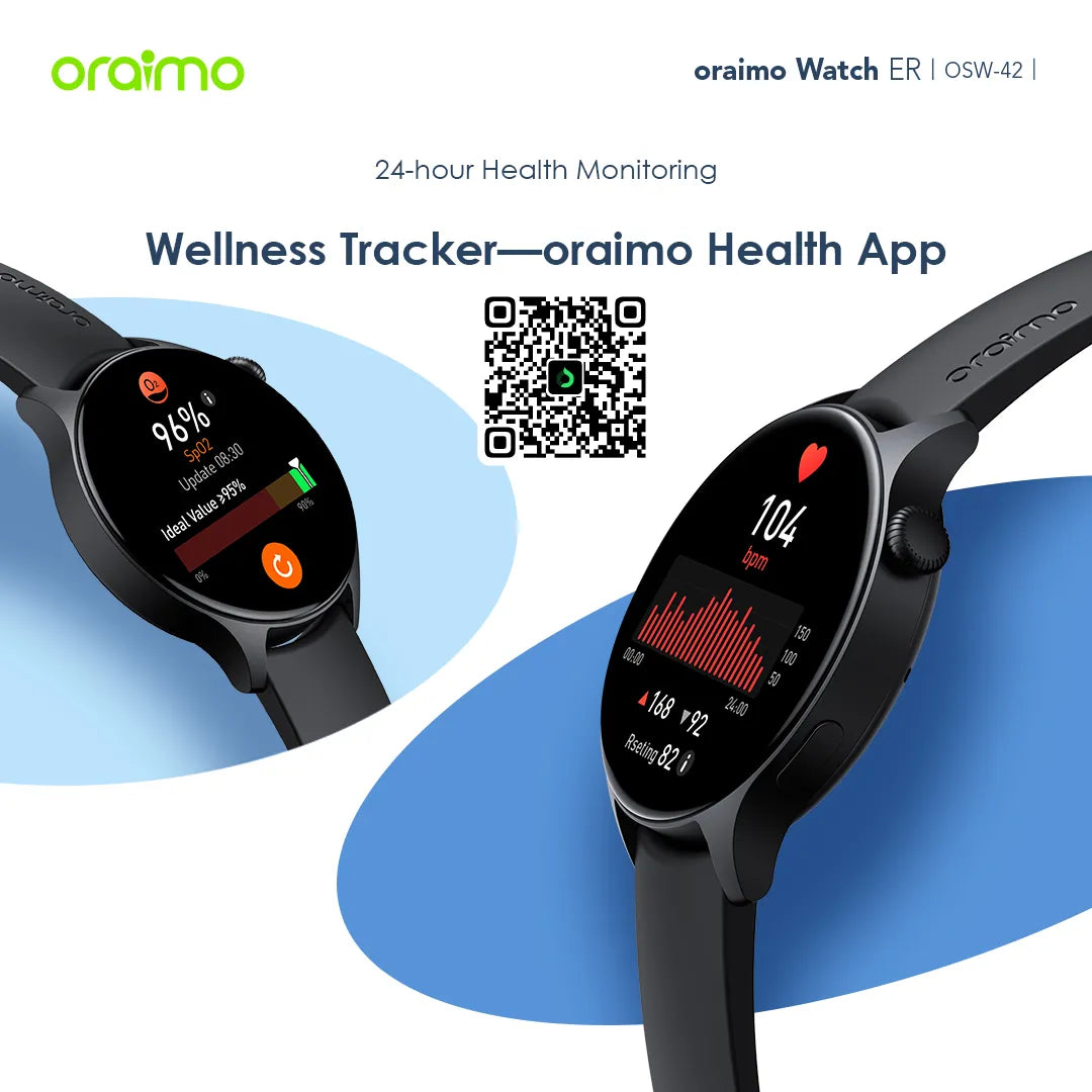 Oraimo Smart Watch ER OSW-42 1.43 Inch Amoled IP68 - Black