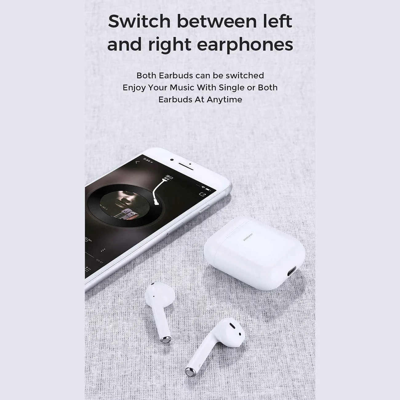 Joyroom In-Ear Earbuds, 400 mAh, White - JR-T03S