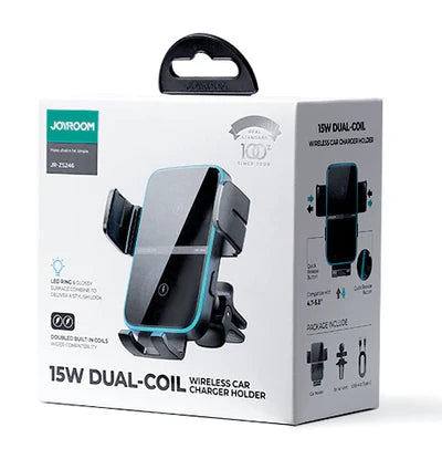 Joyroom Dual-Coil Wireless Car Charger Holder Air Vent JR-ZS246