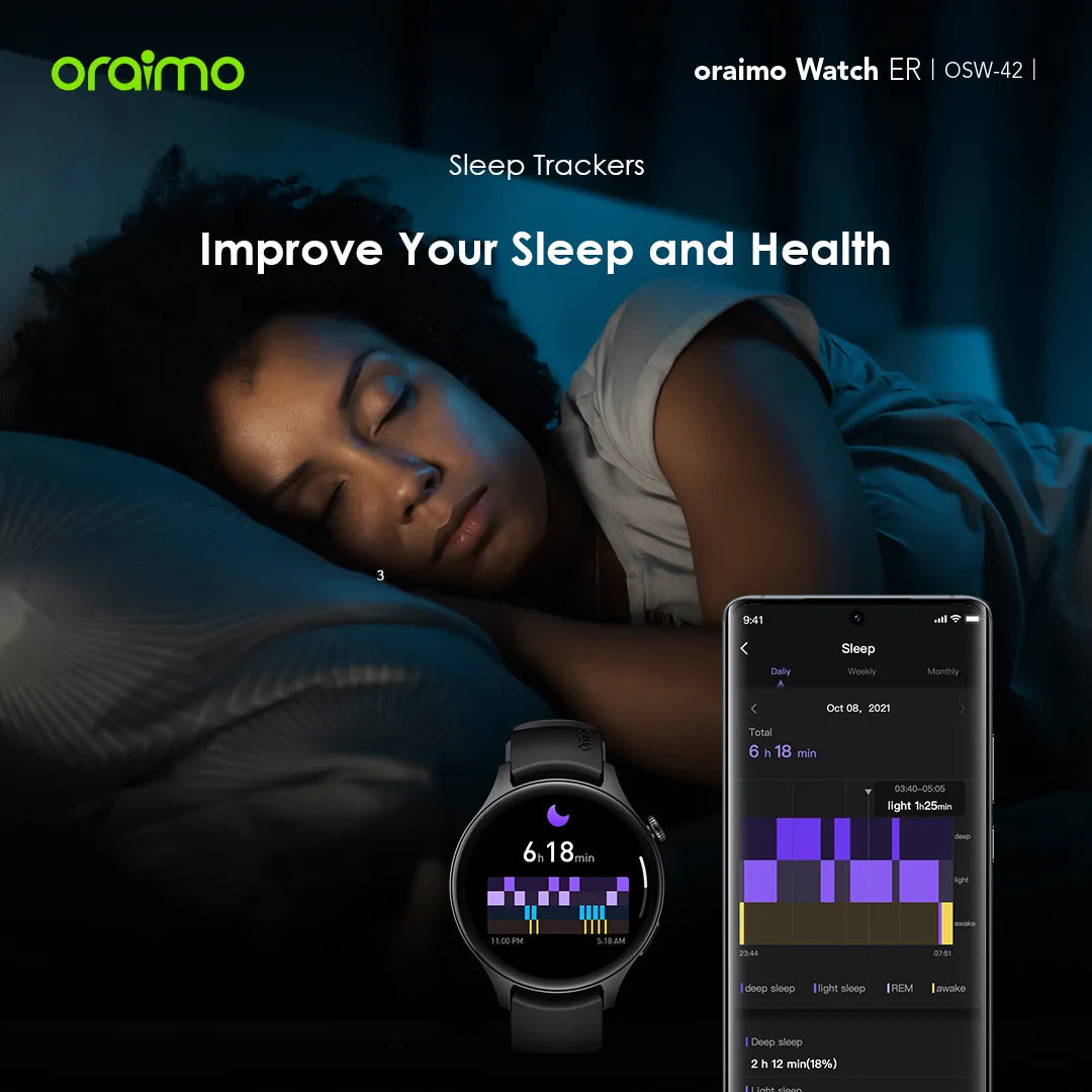 Oraimo Smart Watch ER OSW-42 1.43 Inch Amoled IP68 - Black