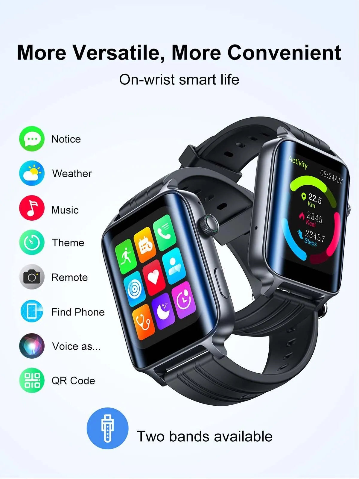 Joyroom JR-FT6 Smart Watch for Unisex, HD IPS Display, 1.85 Inch, Dark Grey