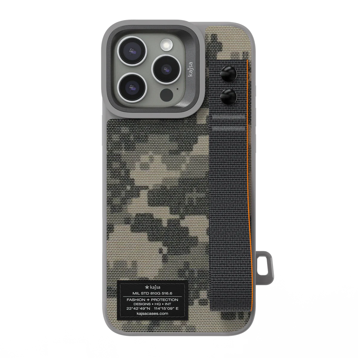 Kajsa Military Collection - Straps Back Case for iPhone 16 Pro Max 6.9 MagSafe Compatible