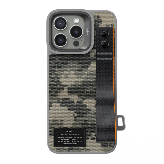 Kajsa Military Collection - Straps Back Case for iPhone 16 Pro Max 6.9 MagSafe Compatible