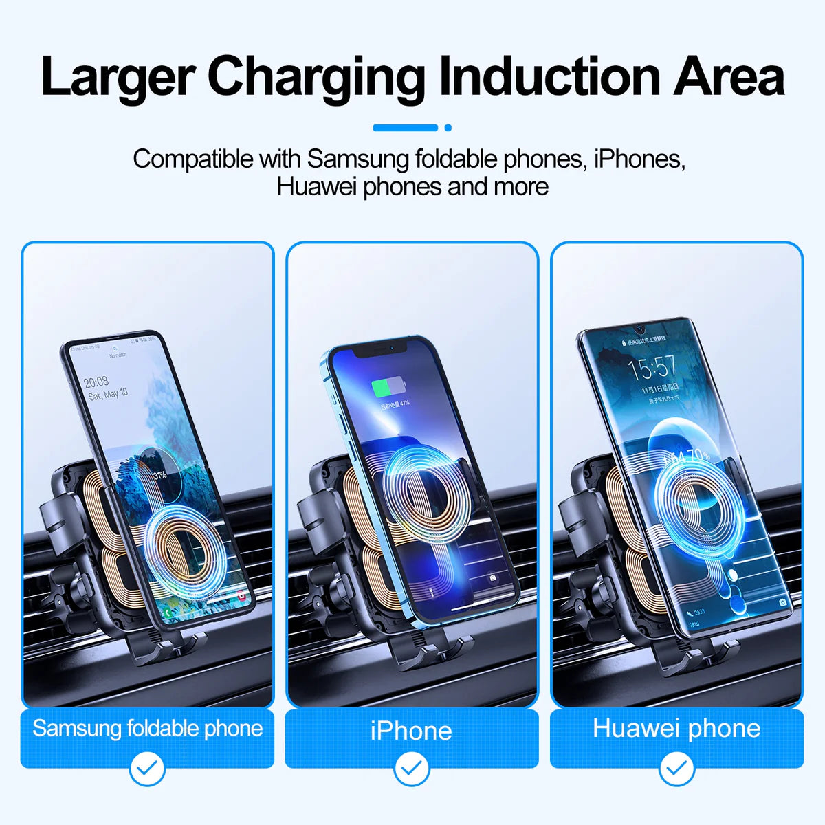 Joyroom Dual-Coil Wireless Car Charger Holder Air Vent JR-ZS246