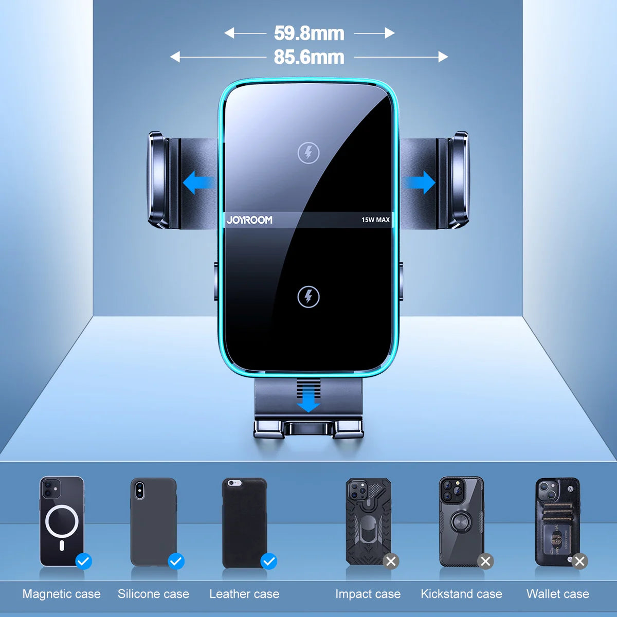 Joyroom Dual-Coil Wireless Car Charger Holder Air Vent JR-ZS246