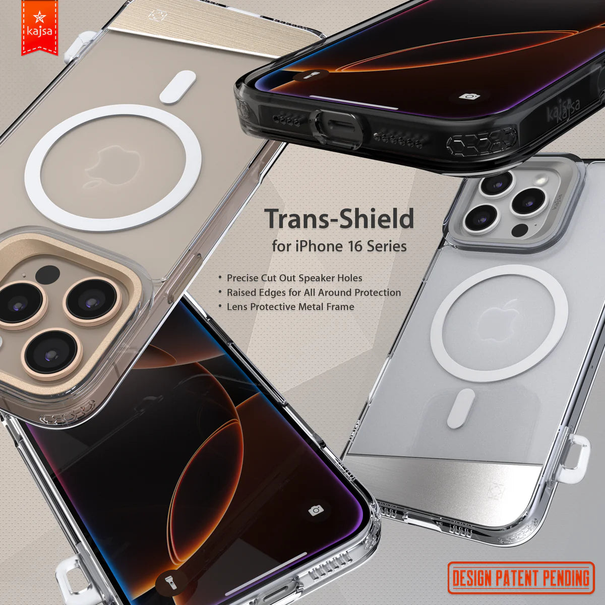 Trans-Shield Collection - Aluminium Back Case for iPhone 16 Pro MagSafe Compatible