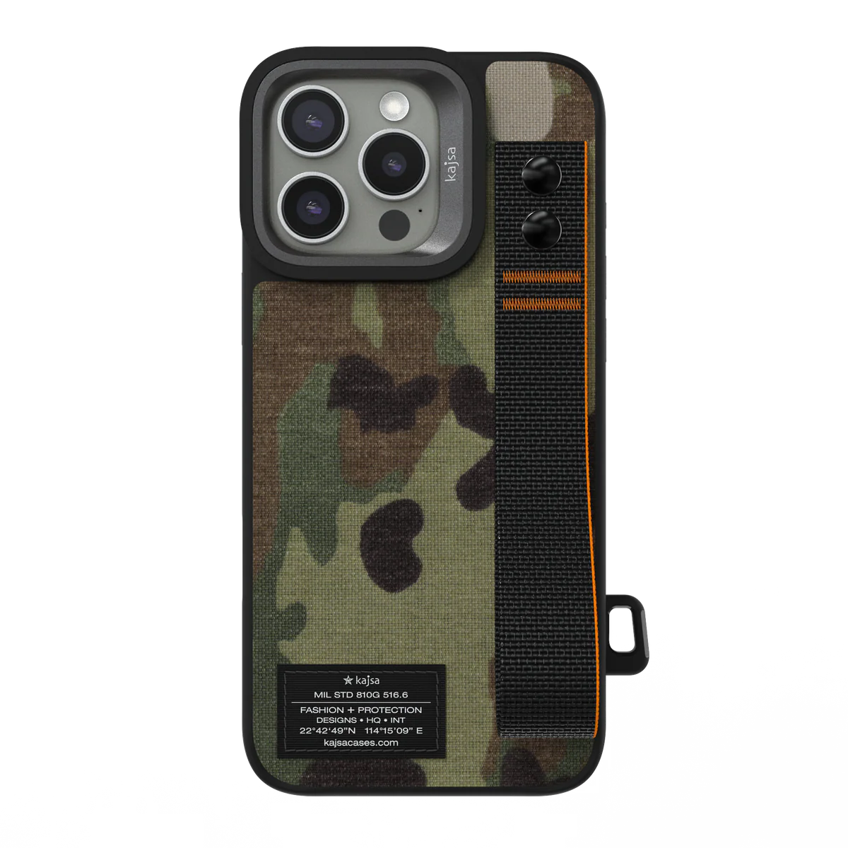 Kajsa Military Collection - Straps Back Case for iPhone 16 Pro Max 6.9 MagSafe Compatible