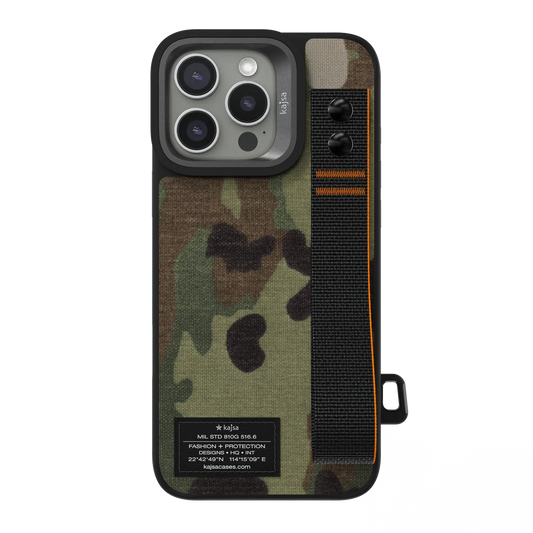 Kajsa Military Collection - Straps Back Case for iPhone 16 Pro Max 6.9 MagSafe Compatible