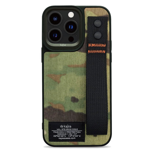 Kajsa Military Collection - Straps Back Case for iPhone 15 Pro Max