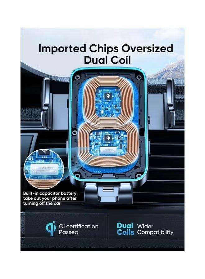 Joyroom Dual-Coil Wireless Car Charger Holder Air Vent JR-ZS246