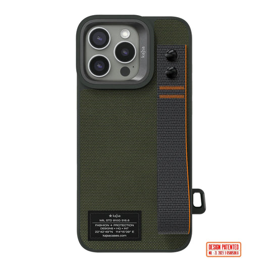 Kajsa Military Collection - Straps Back Case for iPhone 16 Pro Max 6.9 MagSafe Compatible