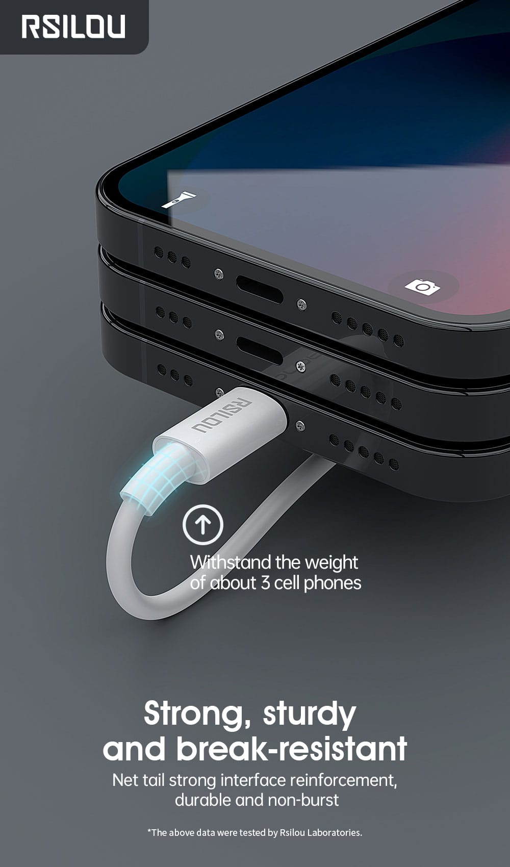 Rsilou Lighting to USB-A Cable, 1M, 3A, High Durability, charging and data cable, Transmission Copper Wires, Tangle and Entanglement free white | 12 month local warranty