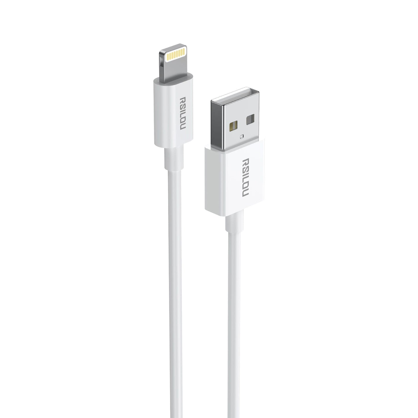 Rsilou Lighting to USB-A Cable, 1M, 3A, High Durability, charging and data cable, Transmission Copper Wires, Tangle and Entanglement free white | 12 month local warranty