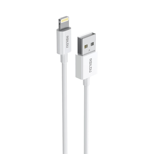 Rsilou Lighting to USB-A Cable, 1M, 3A, High Durability, charging and data cable, Transmission Copper Wires, Tangle and Entanglement free white | 12 month local warranty