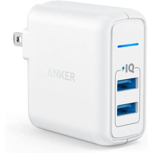 Anker PowerPort Elite 2 Dual USB Adapter, 24W, White - A2023P21