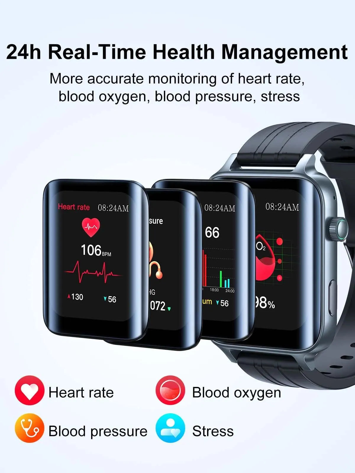 Joyroom JR-FT6 Smart Watch for Unisex, HD IPS Display, 1.85 Inch, Dark Grey