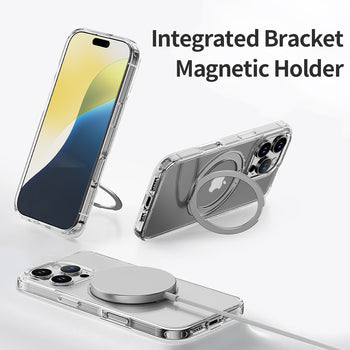 Rock Crystal Rotating Series Magnetic Case for iPhone 16 Pro Max transparent