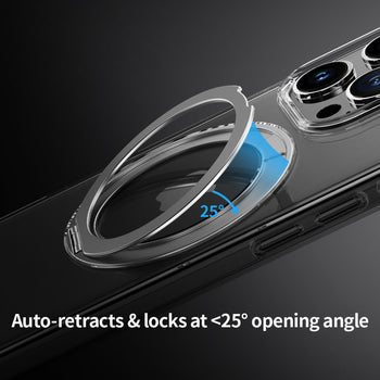 Rock Crystal Rotating Series Magnetic Case for iPhone 16 Pro Max transparent