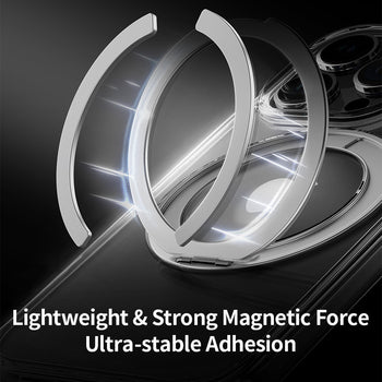 Rock Crystal Rotating Series Magnetic Case for iPhone 16 Pro Max transparent