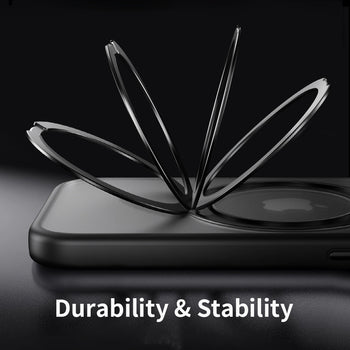 Rock Crystal Rotating Series Magnetic Case for iPhone 16 Pro Max transparent Black