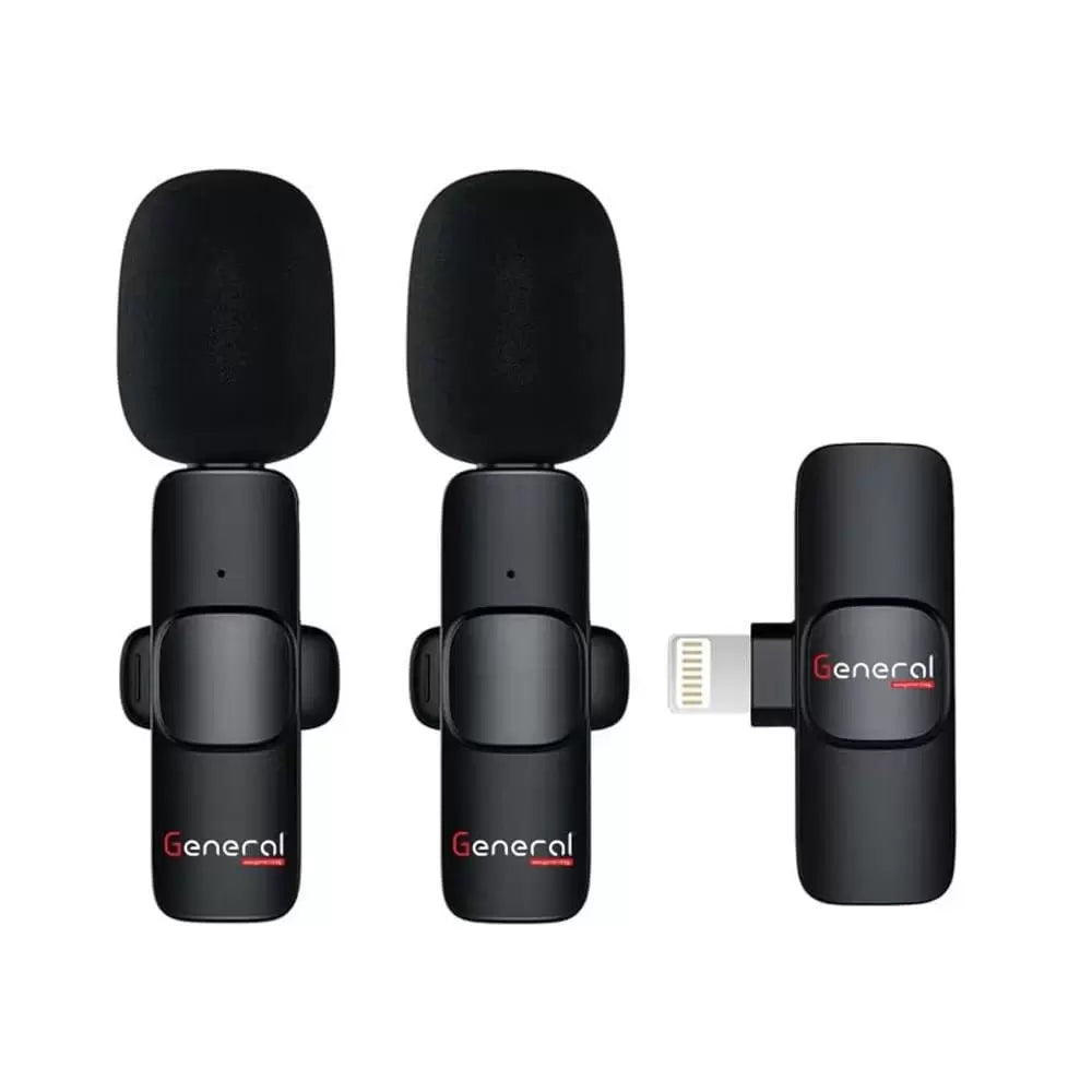 General K10 K2 Lavalier Microphone Wireless External Auto-Syncs Microphone – Lightning