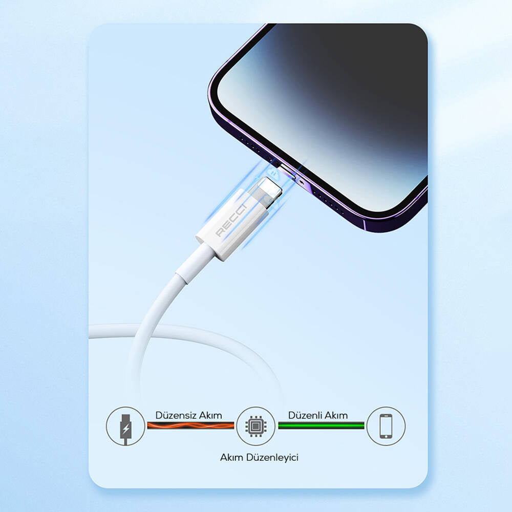 Recci RS06L USB-A to Lightning 2.4A Fast Charging Data and Charging Cable 1M