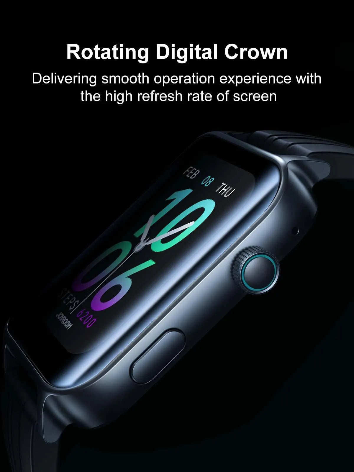 Joyroom JR-FT6 Smart Watch for Unisex, HD IPS Display, 1.85 Inch, Dark Grey